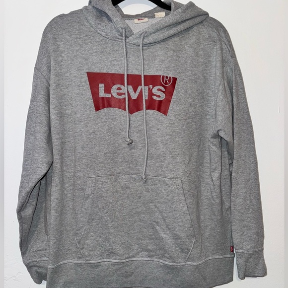 Levi's Gray Hoodie with Red Logo - Picture 1 of 3